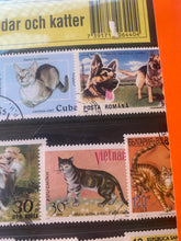 Load image into Gallery viewer, Cat and Dog vintage postal stamps
