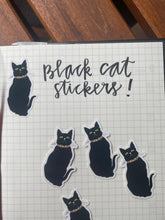 Load image into Gallery viewer, Die cut black cat stickers
