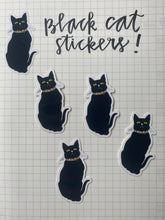 Load image into Gallery viewer, Die cut black cat stickers
