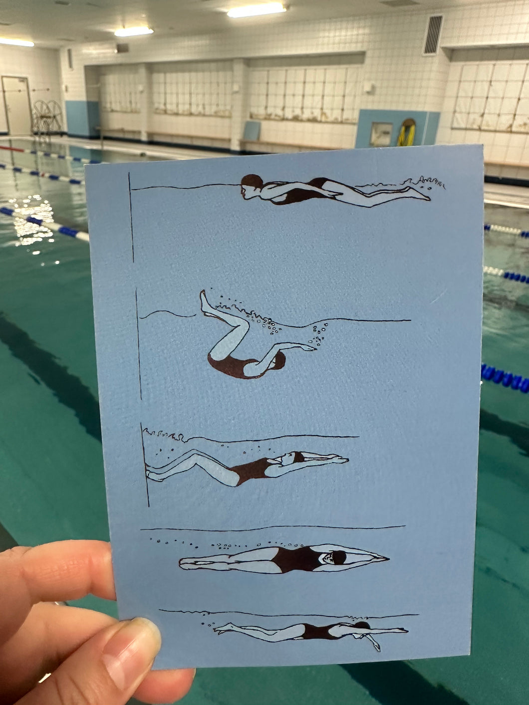 Swim turn postcard
