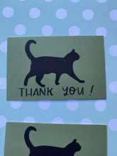Load image into Gallery viewer, Cat silhouette thank you card, pack of 5
