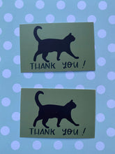 Load image into Gallery viewer, Cat silhouette thank you card, pack of 5
