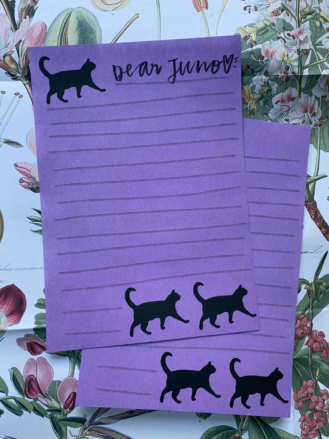 Black cat purple Letter Sheets