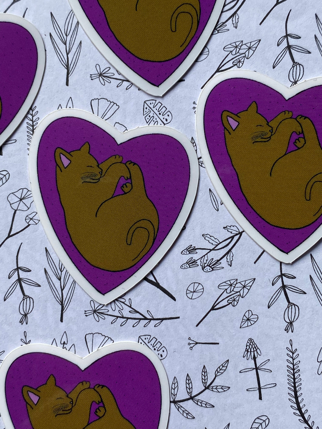 Cat love vinyl stickers