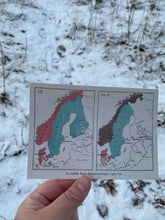 Load image into Gallery viewer, Old map of Scandinavia postcard
