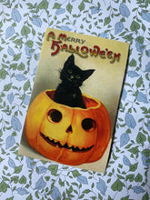 Load image into Gallery viewer, Black cat Halloween stickers
