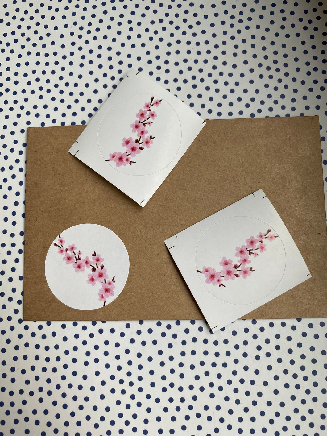Cherry Blossoms round stickers