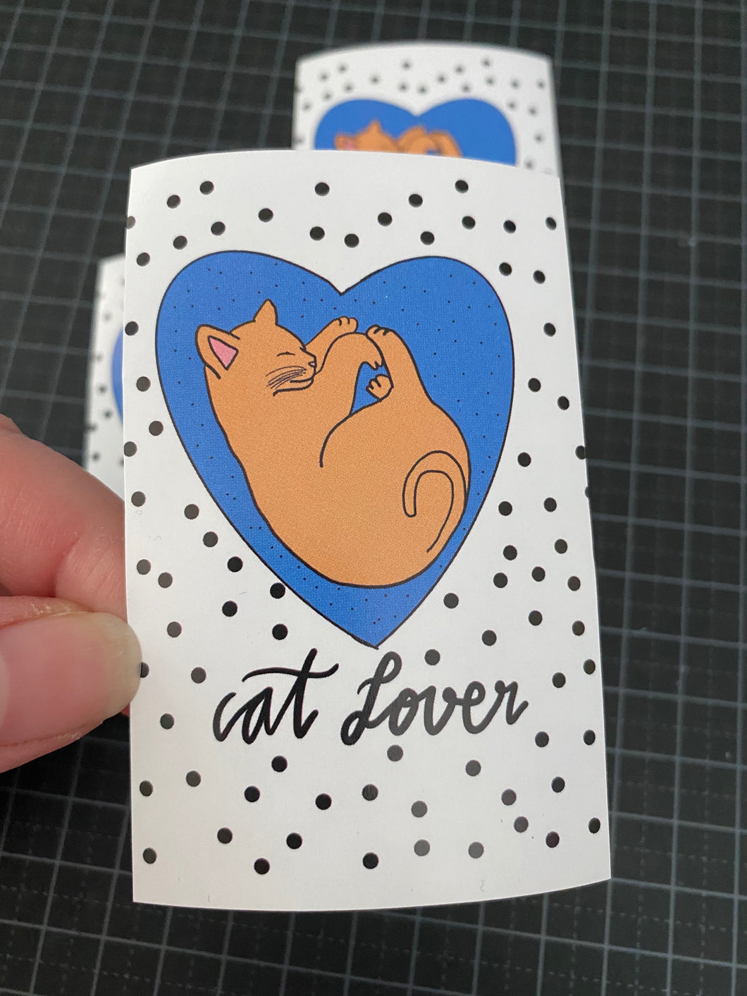 Cat in  heart stickers