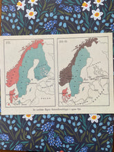 Load image into Gallery viewer, Old map of Scandinavia postcard
