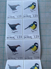 Load image into Gallery viewer, Vintage Norwegian bird Postal stamps from 1980
