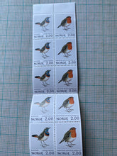 Load image into Gallery viewer, Vintage Birds Norwegian postal stamps from 1982
