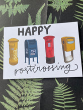 Load image into Gallery viewer, Happy postcrossing mailboxes postcard
