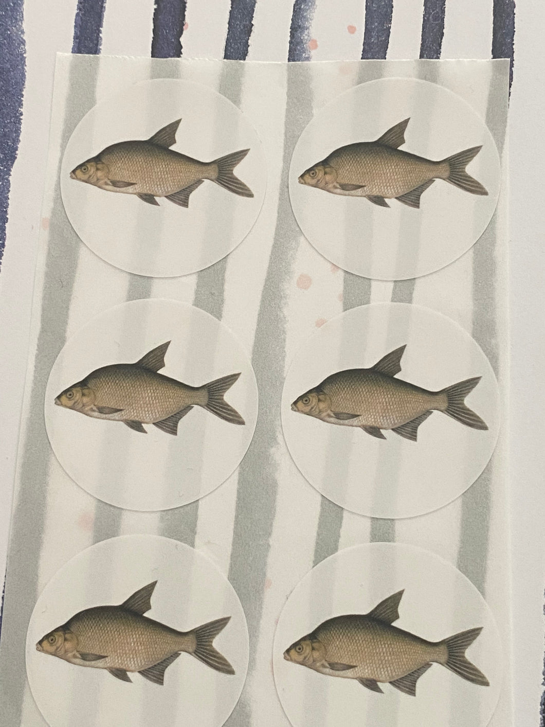 Fishes round stickers
