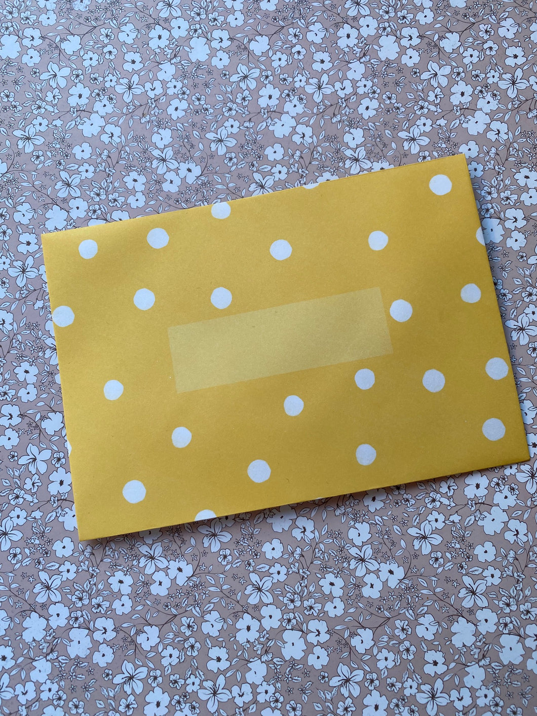 Yellow polka dotted envelopes